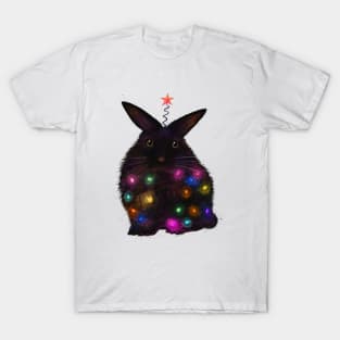 Christmas black rabbit T-Shirt